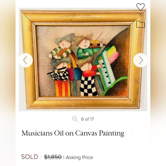 J. Roybal Joyce Roybal Original Oil On Canvas Painting - Children Musicians - Picture 11 of 11